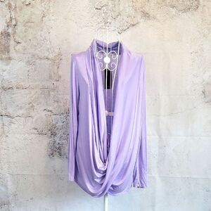 Free To Live NWT Lavender Drape Neck Women's Top Size L